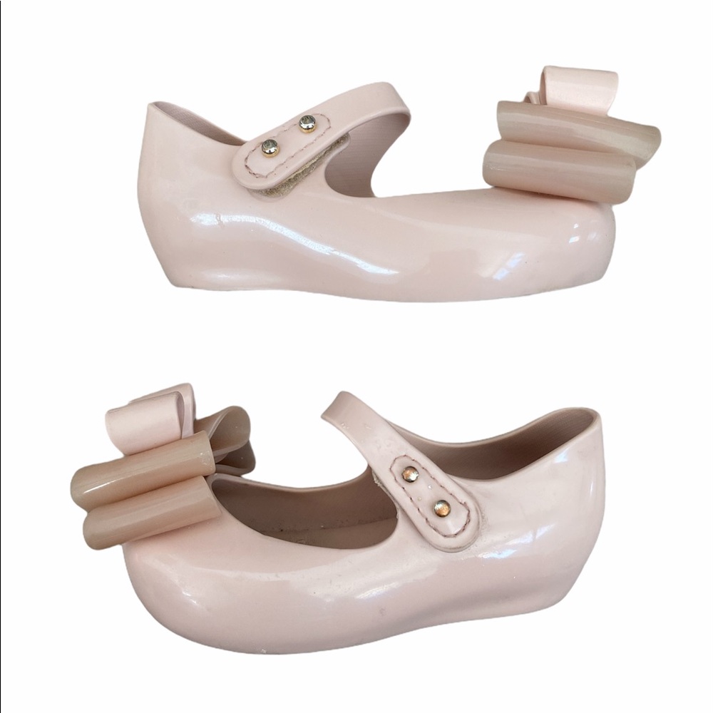 Mini Melissa Blush Pink Bow Mary Janes 6